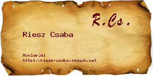 Riesz Csaba névjegykártya