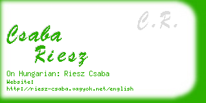 csaba riesz business card